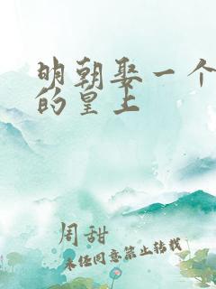 明朝娶一个老婆的皇上