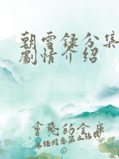 朝雪录分集剧情剧情介绍