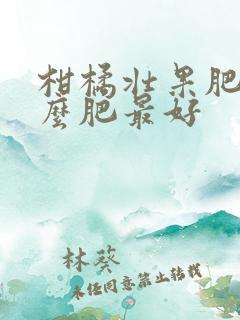 柑橘壮果肥用什么肥最好