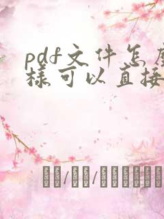 pdf文件怎么样可以直接编辑文字