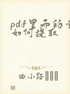 pdf里面的章如何提取