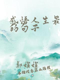 感悟人生最经典的句子