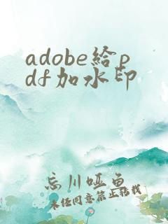 adobe给pdf加水印
