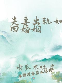 夫妻出轨如何挽回婚姻