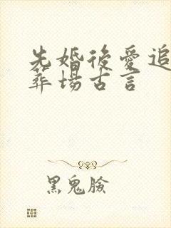 先婚后爱追妻火葬场古言