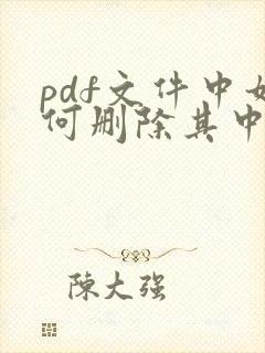 pdf文件中如何删除其中一页