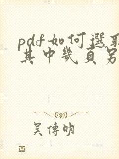 pdf如何选取其中几页另存