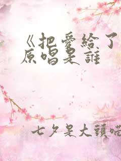 《把爱给了谁》原唱是谁