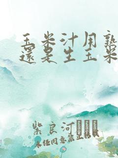 玉米汁用熟玉米还是生玉米