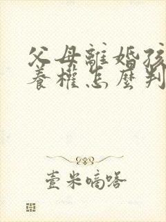 父母离婚孩子抚养权怎么判