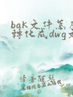 bak文件怎么转化成dwg文件