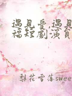 遇见爱,遇见幸福短剧演员表