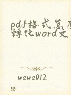 pdf格式怎么转化word文档