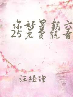 你好星期六2025免费观看完整版高清