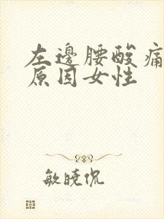 左边腰酸痛什么原因女性