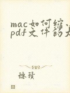 mac如何缩小pdf文件的大小