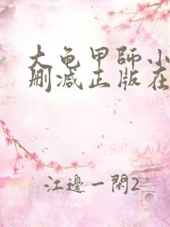 大龟甲师小说无删减正版在线阅读
