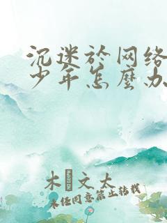 沉迷于网络的青少年怎么办