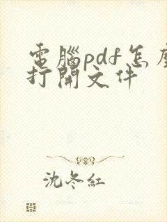 电脑pdf怎么打开文件