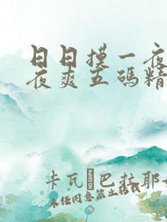 日日摸一夜爽夜夜爽五码精品