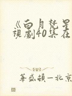 《白月梵星》电视剧40集在线观看