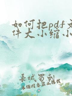如何把pdf文件大小缩小