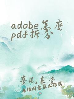 adobe怎么pdf拆分