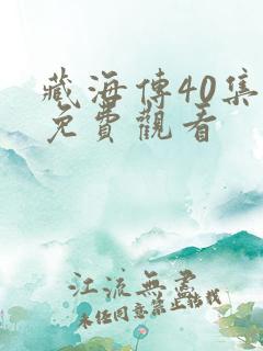 藏海传40集全免费观看
