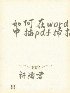 如何在word中插pdf扫描文件