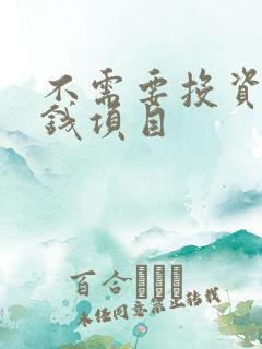 不需要投资的赚钱项目