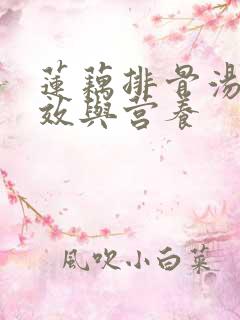 莲藕排骨汤的功效与营养