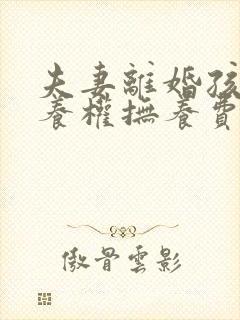 夫妻离婚孩子抚养权抚养费怎么判定