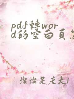 pdf转word的空白页怎么删除
