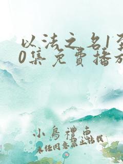 以法之名1至50集免费播放