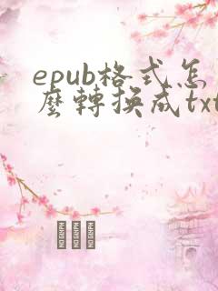 epub格式怎么转换成txt