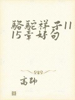 骆驼祥子11到15章好句