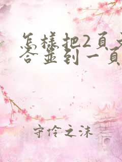 怎样把2页文档合并到一页上去