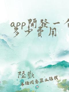 app开发一个多少费用