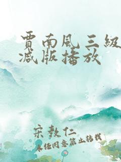 贾南风三级未删减版播放