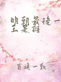 明朝最后一位帝王是谁