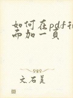 如何在pdf后面加一页