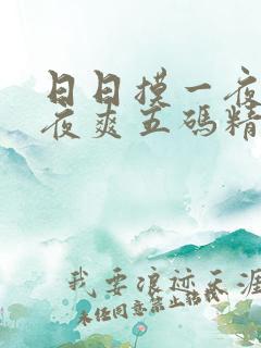 日日摸一夜爽夜夜爽五码精品