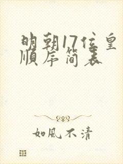明朝17位皇帝顺序简表