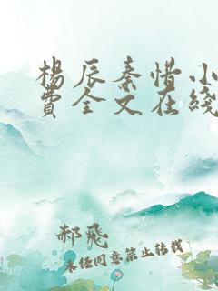 杨辰秦惜小说免费全文在线阅读最新章节
