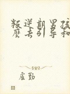 叛逆期男孩子怎么去引导和沟通