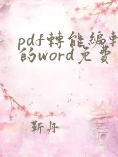 pdf转能编辑的word免费软件
