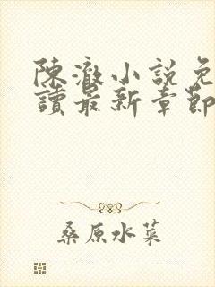 陈澈小说免费阅读最新章节无弹窗