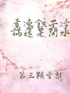 煮冻饺子冷水下锅还是开水下锅?