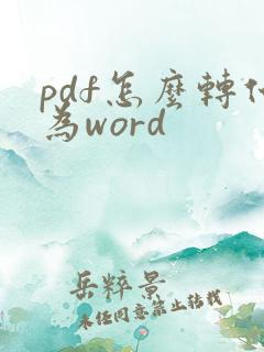 pdf怎么转化为word