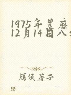 1975年农历12月14日八字算命